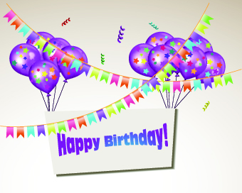 Happy birthday colored balloons background 02