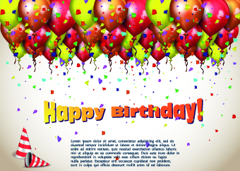 Happy birthday colored balloons background 03