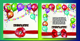 Happy birthday colored balloons background 04