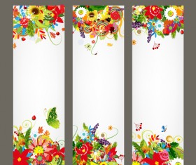 Beautiful floral banner vector 01