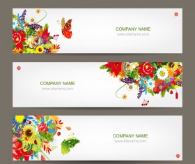 Beautiful floral banner vector 02