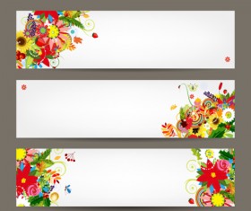 Beautiful floral banner vector 03