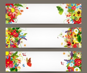 Beautiful floral banner vector 04
