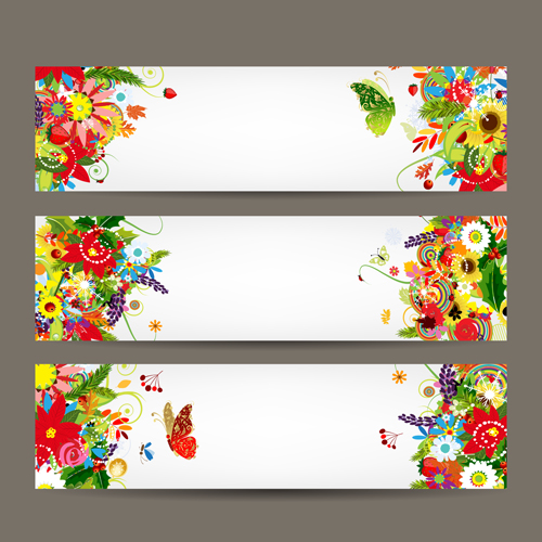 Beautiful floral banner vector 04