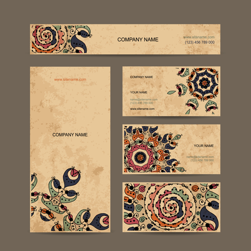Beautiful floral card vector 03