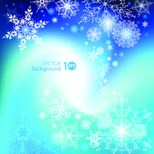 Snowflake blue christmas background 02