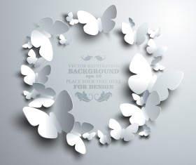 Paper butterflies vector backgrounds 01