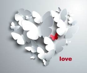 Paper butterflies vector backgrounds 02