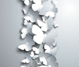 Paper butterflies vector backgrounds 03
