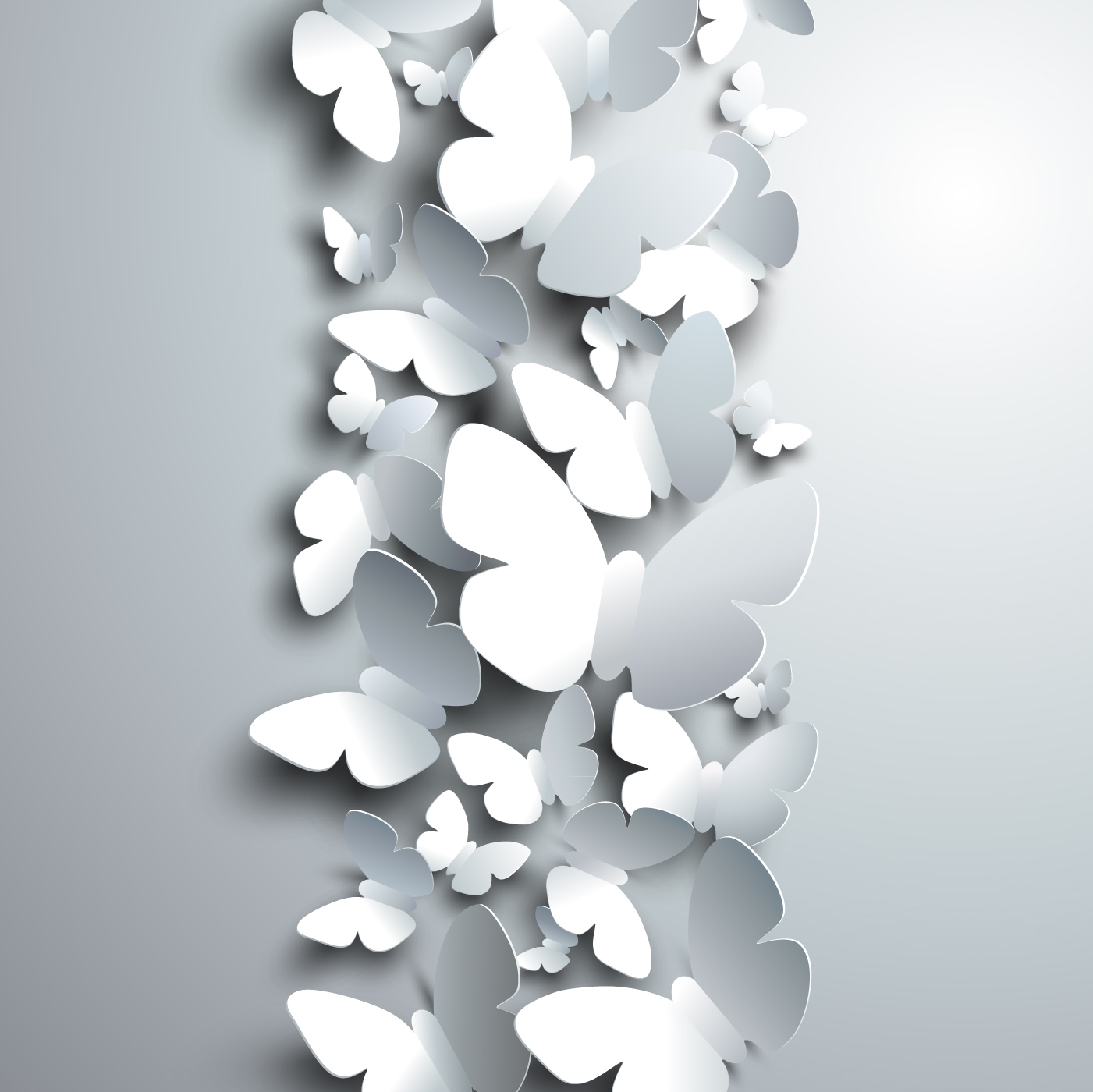 Paper butterflies vector backgrounds 03