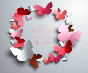 Paper butterflies vector backgrounds 04