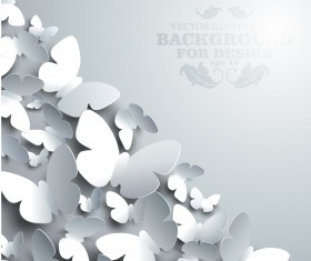 Paper butterflies vector backgrounds 05