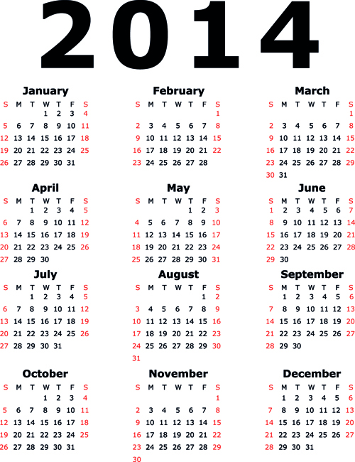 Calendar 14 Vector Huge Collection 01 Free Download