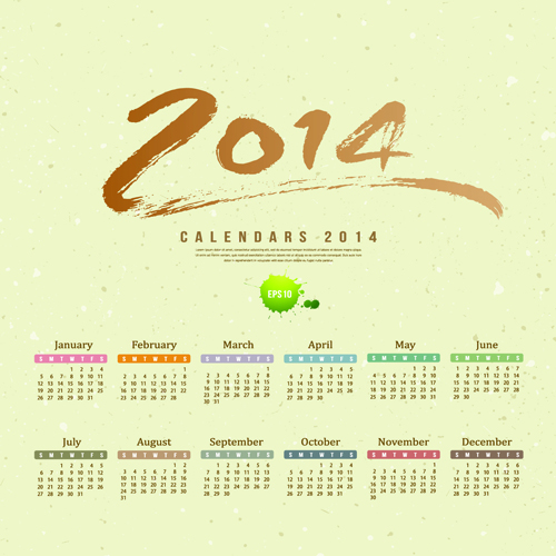 Calendar 2014 vector huge collection 10