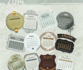 Calendar 2014 vector huge collection 11