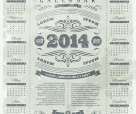 Calendar 2014 vector huge collection 14