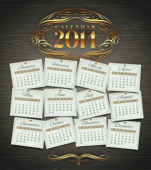 Calendar 2014 vector huge collection 16
