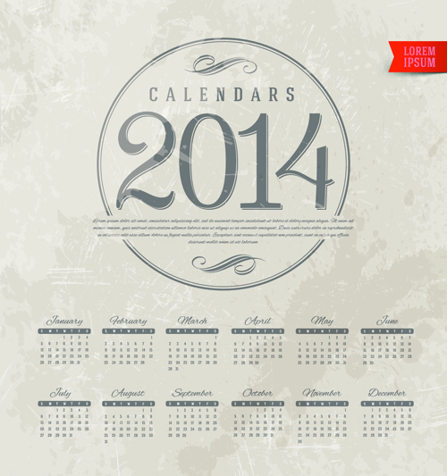 Calendar 2014 vector huge collection 17