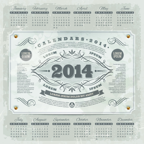 Calendar 2014 vector huge collection 20