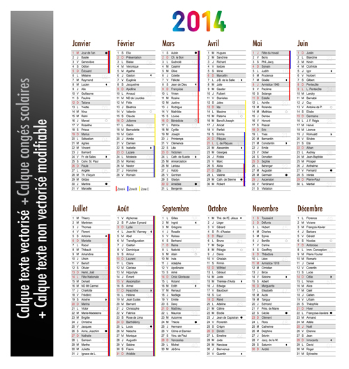 Calendar 2014 Modern Design Vector 01 Free Download