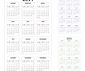 Calendar 2014 modern design vector 02