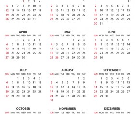 Calendar 2014 modern design vector 04
