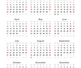 Calendar 2014 modern design vector 05