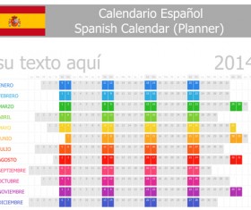 Spanish Version Calendar 2014 vector 02