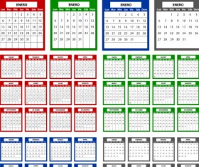 Spanish Version Calendar 2014 vector 03