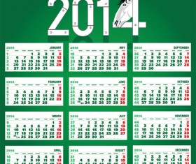Calendar 2014 Horse design vector 10