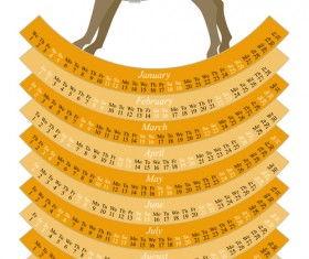 Calendar 2014 Horse design vector 06