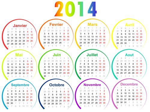 Calendar 2014 vector huge collection 27