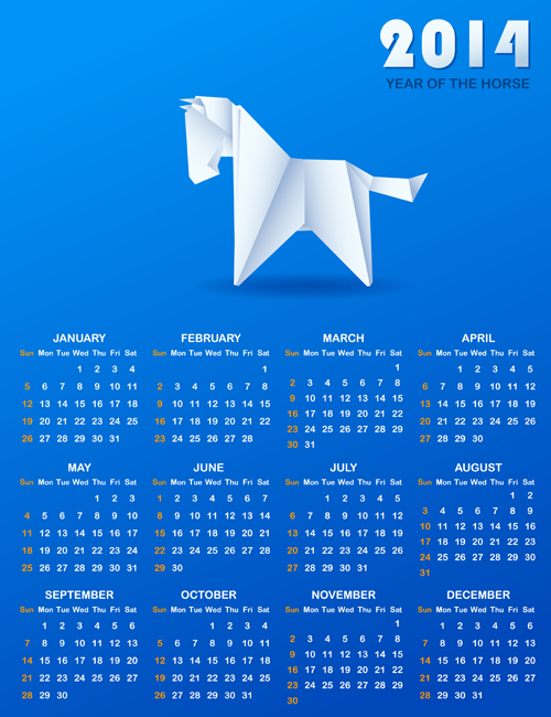 Calendar 2014 vector huge collection 34