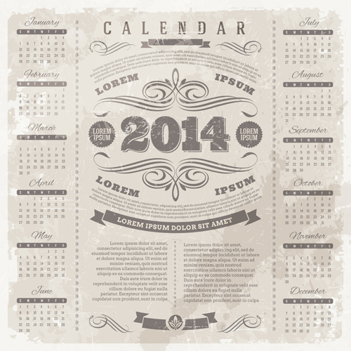 Calendar 2014 vector huge collection 38