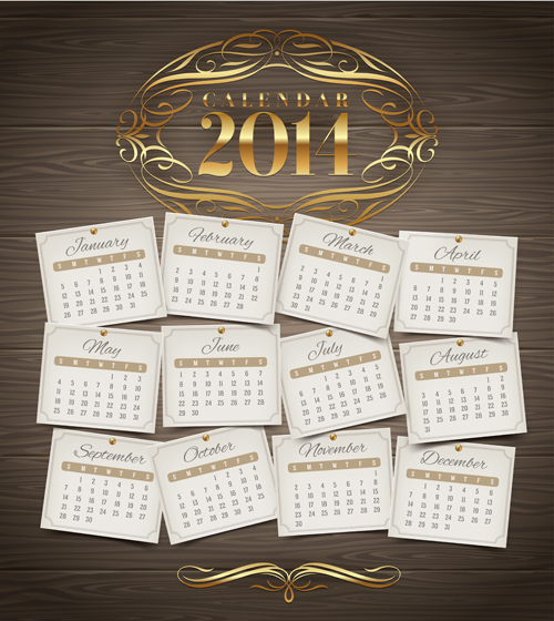 Calendar 2014 vector huge collection 39