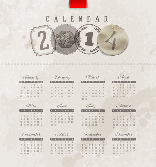 Calendar 2014 vector huge collection 42