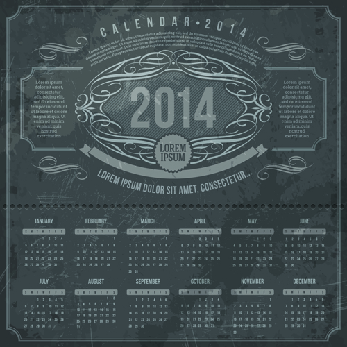 Calendar 2014 vector huge collection 22
