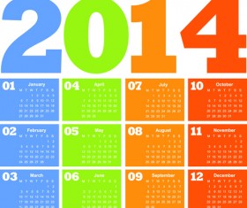 Calendar 2014 vector huge collection 03