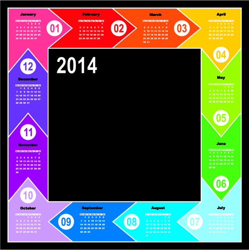 Calendar 2014 vector huge collection 05