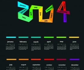 Calendar 2014 vector huge collection 06