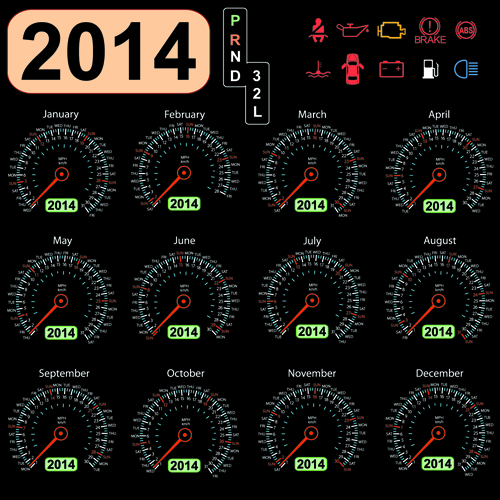 Calendar 2014 vector huge collection 08
