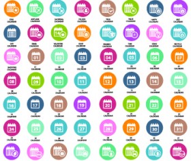 Calendar icons vector 01