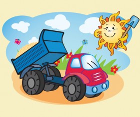 Cartoon funny car design vector 01