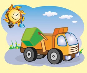 Cartoon funny car design vector 03