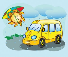 Cartoon funny car design vector 05