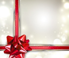 Bow christmas cards vector 04