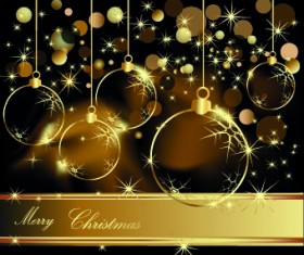 Glowing Christmas ball design vector 01