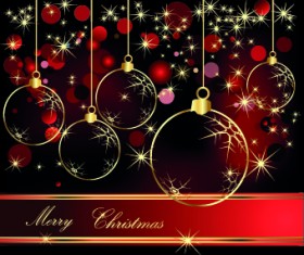 Glowing Christmas ball design vector 04