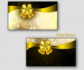 Christmas golden greeting cards vector 01
