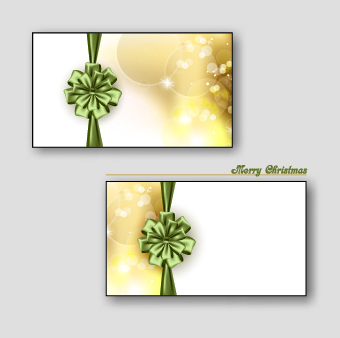 Christmas golden greeting cards vector 03
